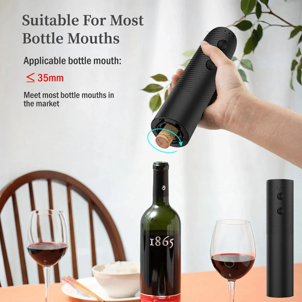 Electric Wine Bottle Opener Automatic Red Wine Corkscrew Rechargeable Wine Opener One-click Button Wine Tools Kitchen Products - Smarsty