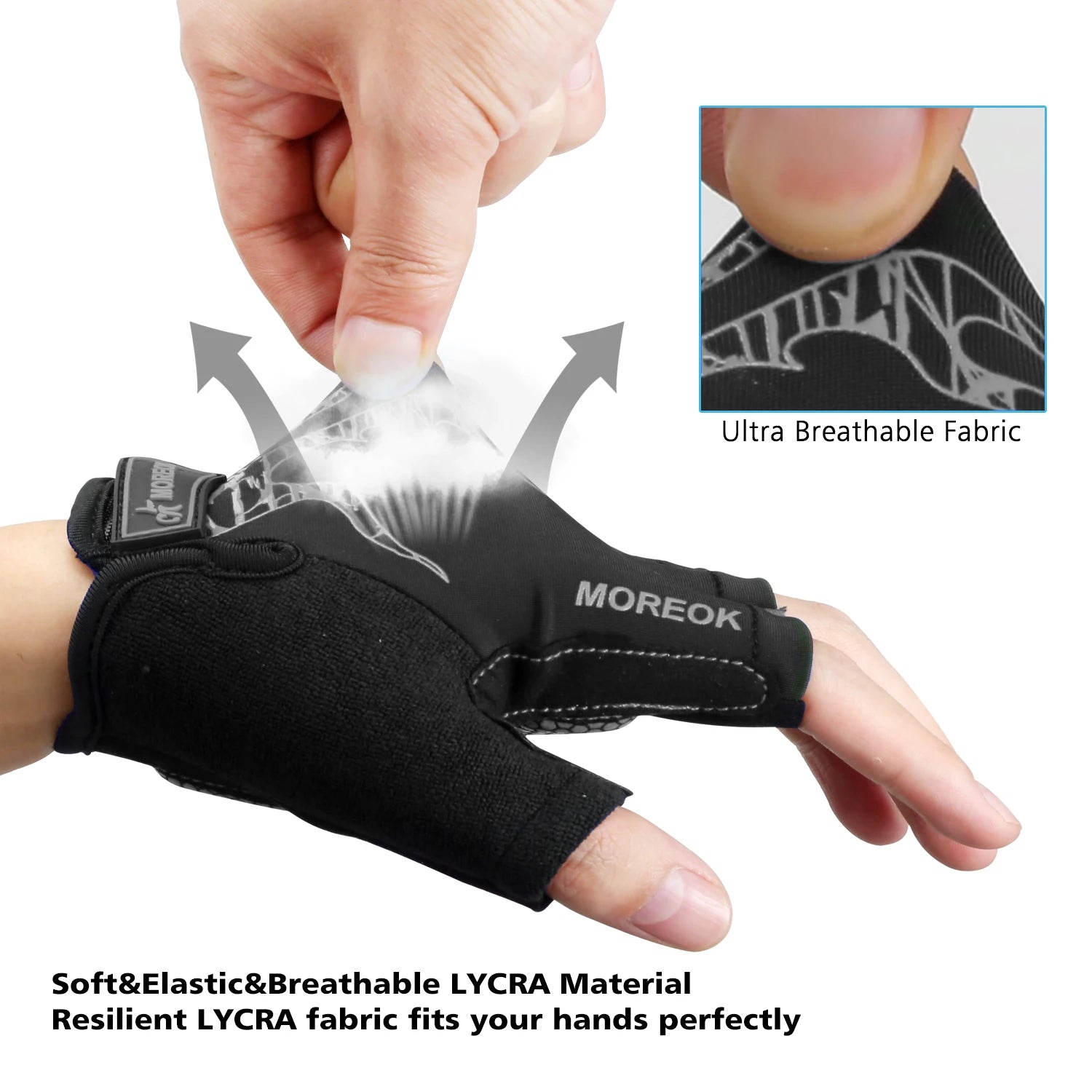 MOREOK Cycling Gloves Half Finger Shock Absorbing Gel Pads - Smarsty