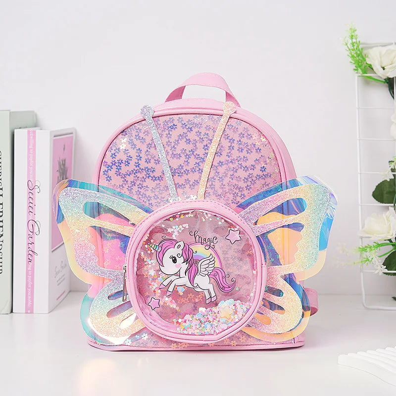 Kids Unicorn Backpack With Sequin Wings Waterproof - Smarsty