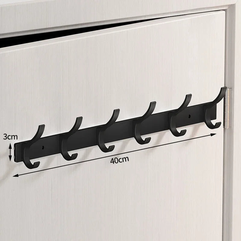 Black Aluminum Robe Hooks for Towel and Coat Storage - Smarsty