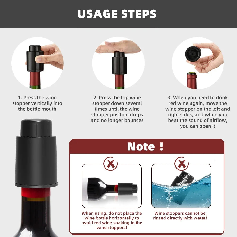 Vacuum Wine Bottle Stopper With Sealed Storage - Smarsty