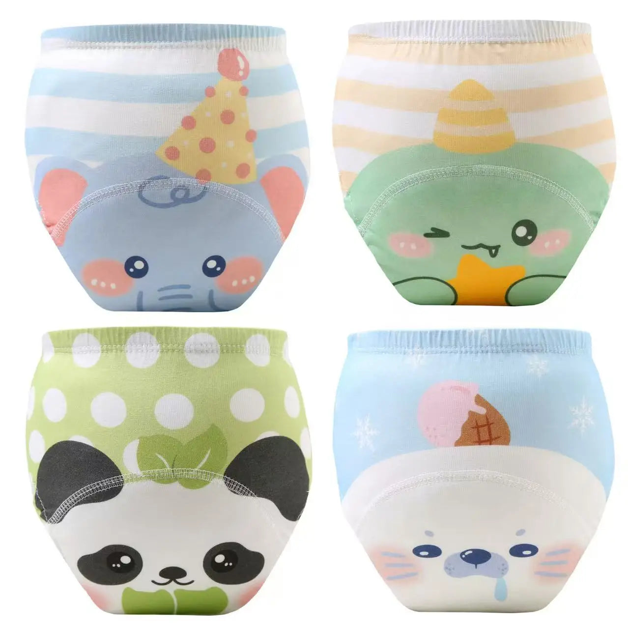 4PCS Baby Waterproof Diapers Pee Shorts Underwears Reusable Soft Ecological Cotton Toddler Potty Training Pants For Boys Girls by Smarsty