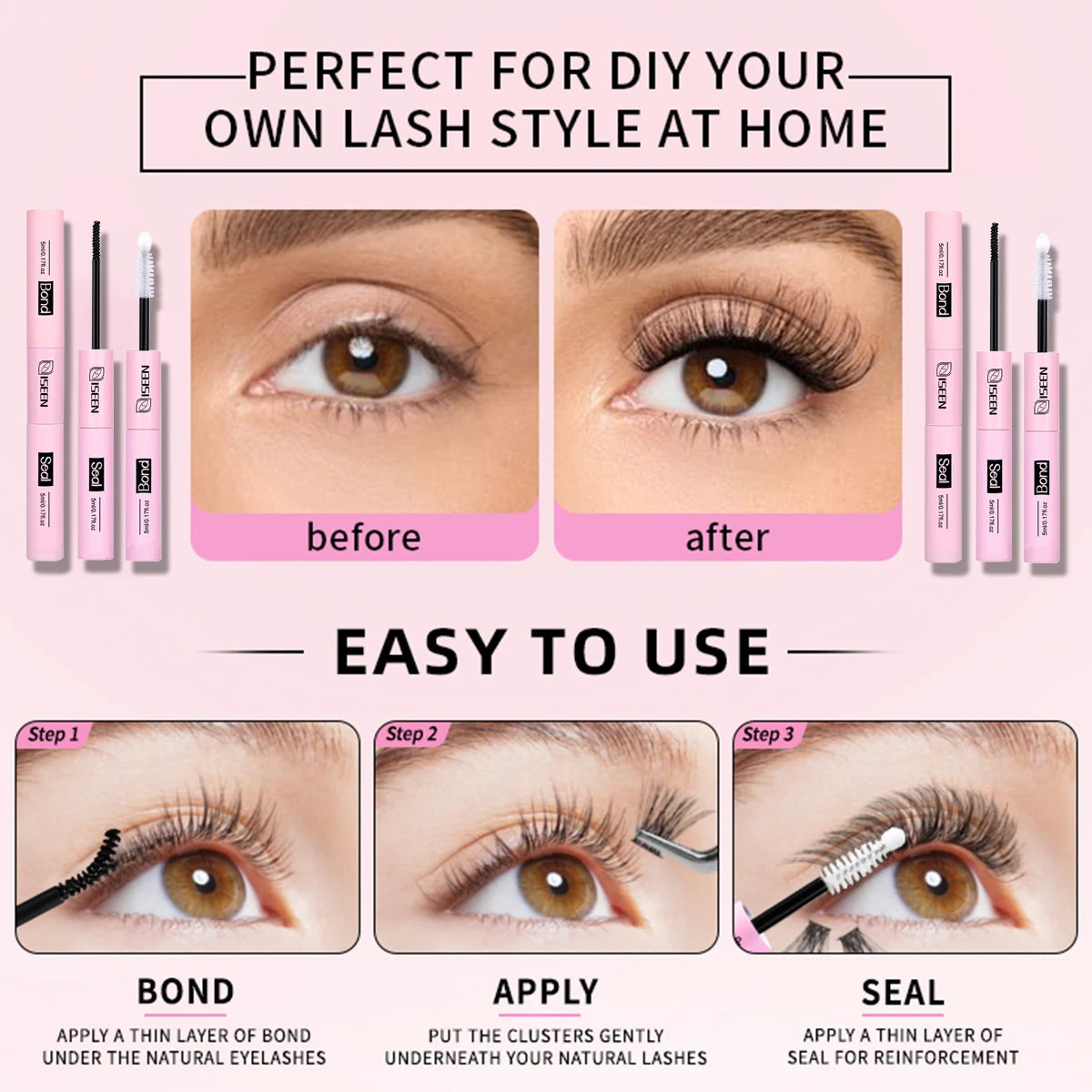 640pcs DIY False Eyelashes Extension Kit with Tools - Smarsty