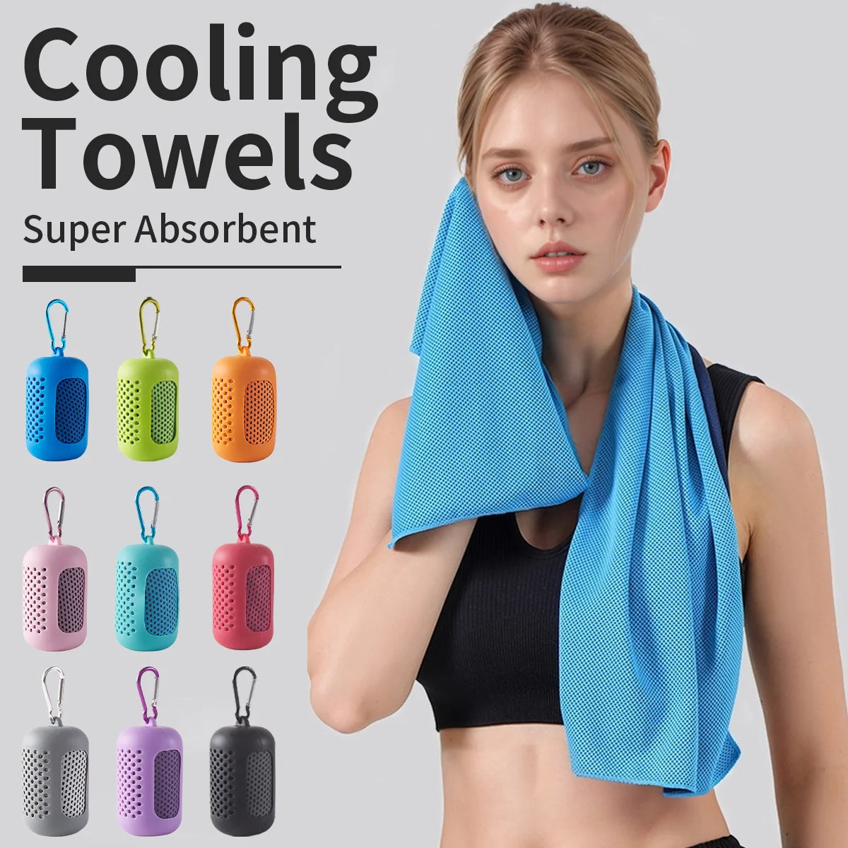 Portable Circular Silicone Wrapped Cold Towel Cooling Towel Quick Drying Polyester Fiber Towels Beach Accessories Sport Fitness - Smarsty