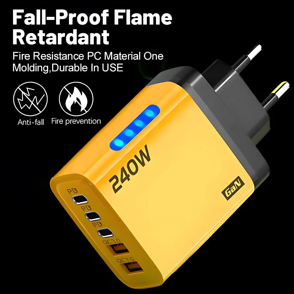 Five Port USB C PD Charger Fast Charge QC3 Multiport - Smarsty