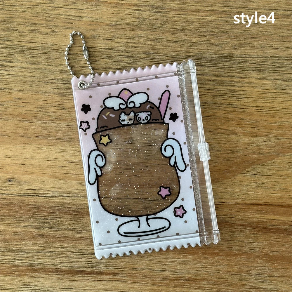 INS Transparent Candy Bag Badge Holder Korean Photocard Holder Display Bag Pendant Idol Photo Card Protective Cover Card Holder