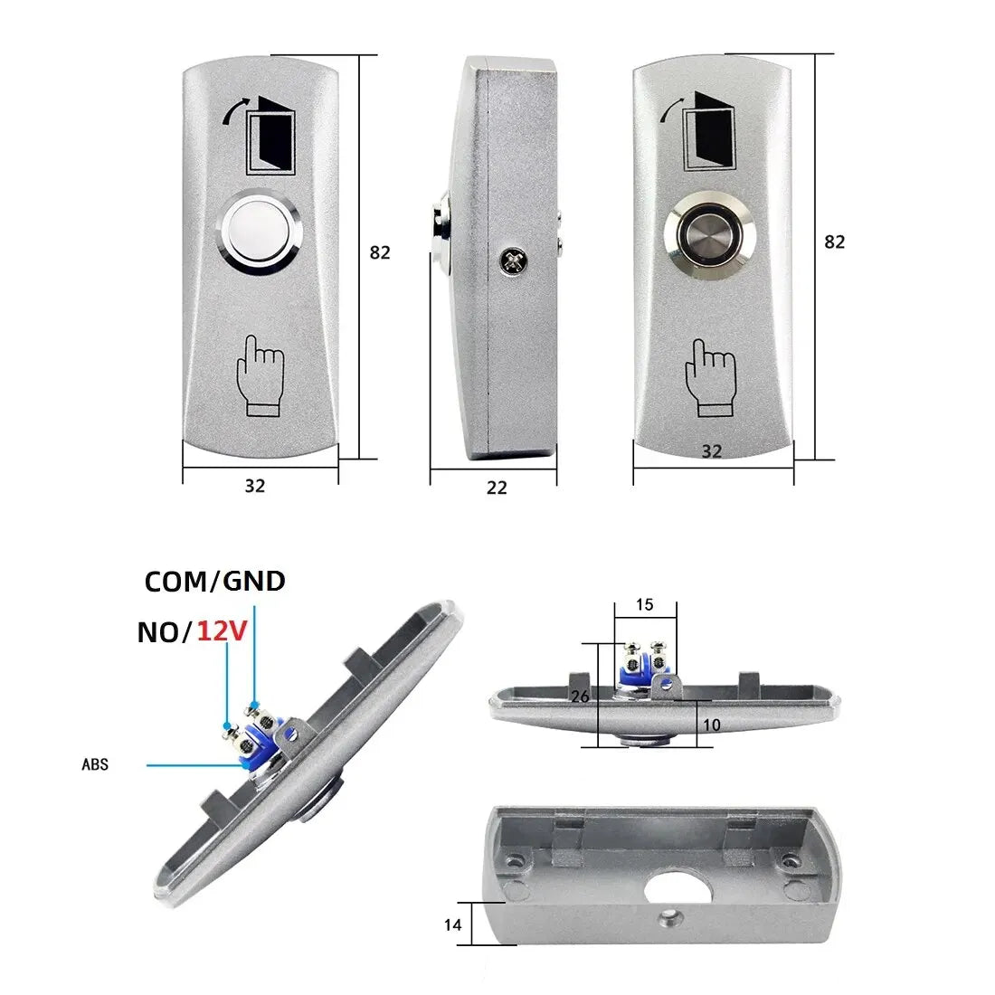 No Touch Exit Push Button Door Access Control - Smarsty