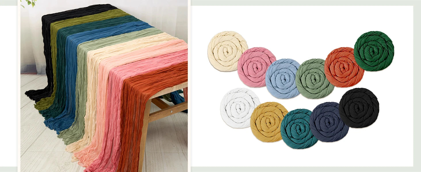 Boho Cheesecloth Table Runner for Rustic Weddings - Smarsty