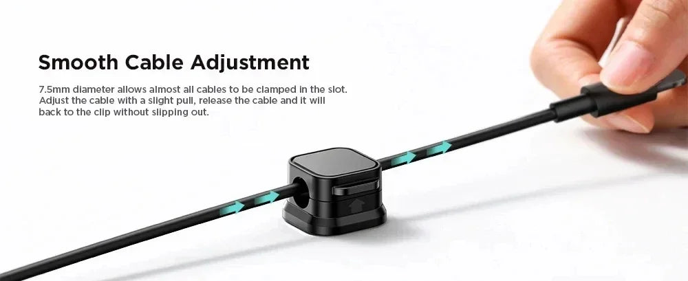 Magnetic Cable Clip Cable Holder Adhesive Wire Keeper Cord Cable Organizer for Home Office Under Desk Management - Smarsty