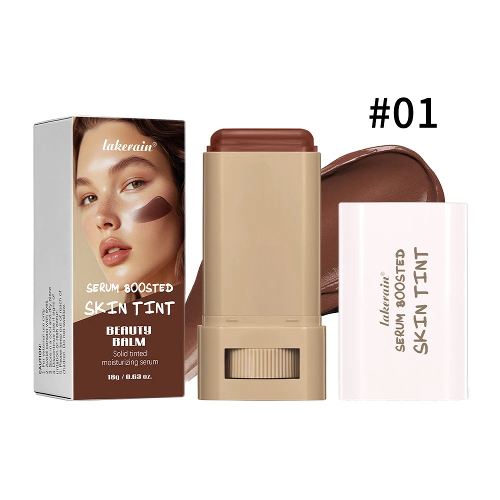 Skin Tint Foundation Stick Eraser Concealer Foundation Stick Serum Boosted Smooth Plumper Hight Coverage Travel Bronze Foundatio