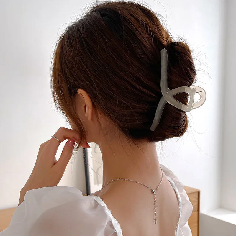 Large Jelly Hair Claw Clip Secure Hold Morandi Colors - Smarsty