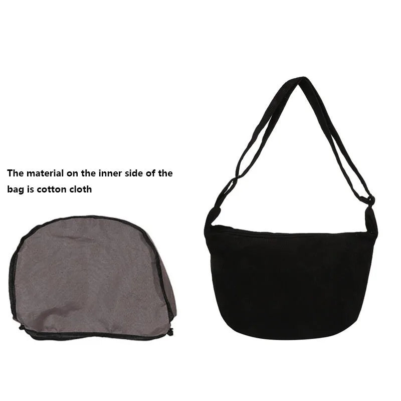 Corduroy Shoulder Bag Minimalist Crossbody For Women - Smarsty