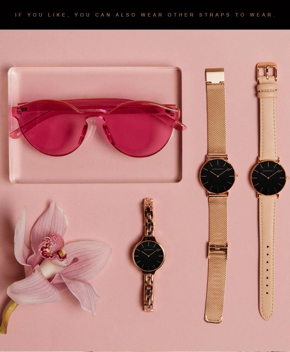 Rose Gold Women's Bracelet Watch with Japan Quartz Movement - Smarsty