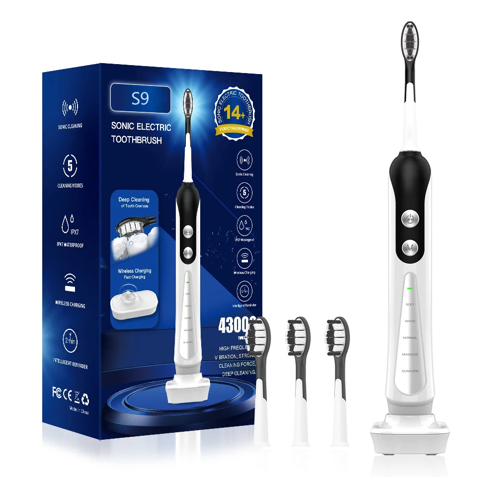 Sonic Electric Toothbrush with USB Rechargeable Whitening Feature - Smarsty