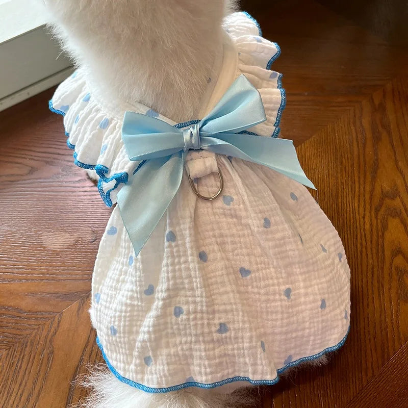 Summer Dog Cooling Dress with Cute Heart Print - Smarsty
