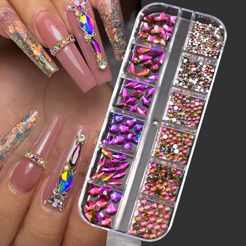 Mixed Nail Rhinestones with Shiny Clear Colors for Stunning Nail Art - Smarsty