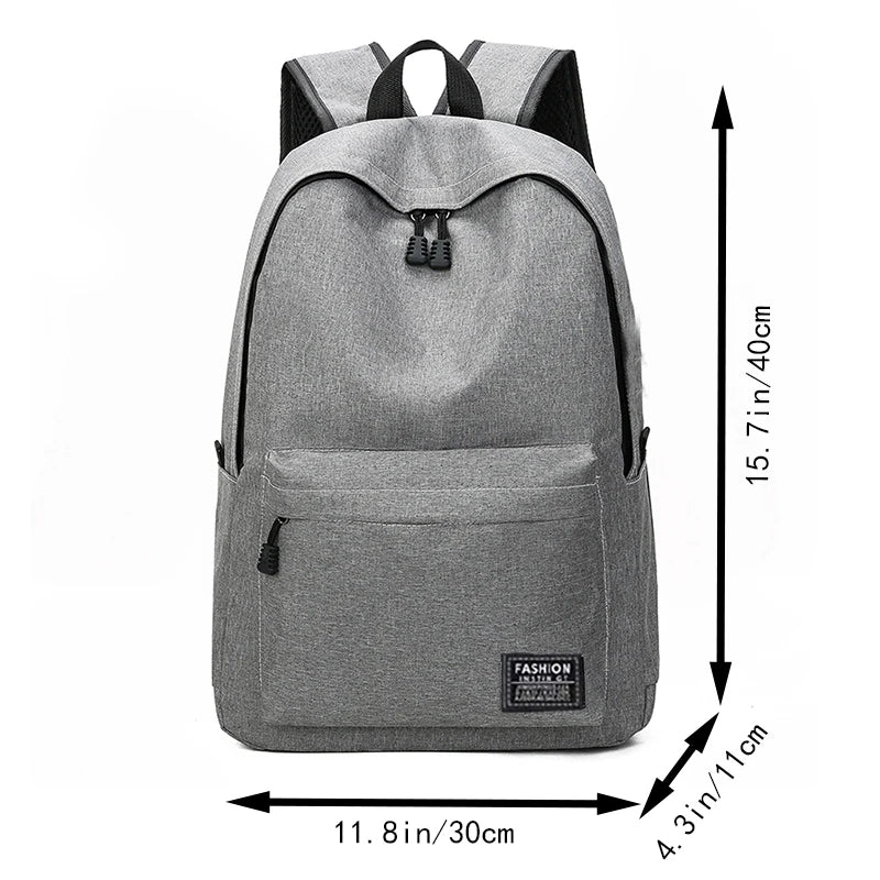 Men's backpack made of nylon, suitable for school, business trips and single or double shoulder carrying - solid color design - Smarsty