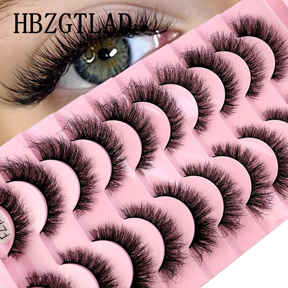 10 Pairs Handmade Faux Mink Eyelashes for Natural Look - Smarsty