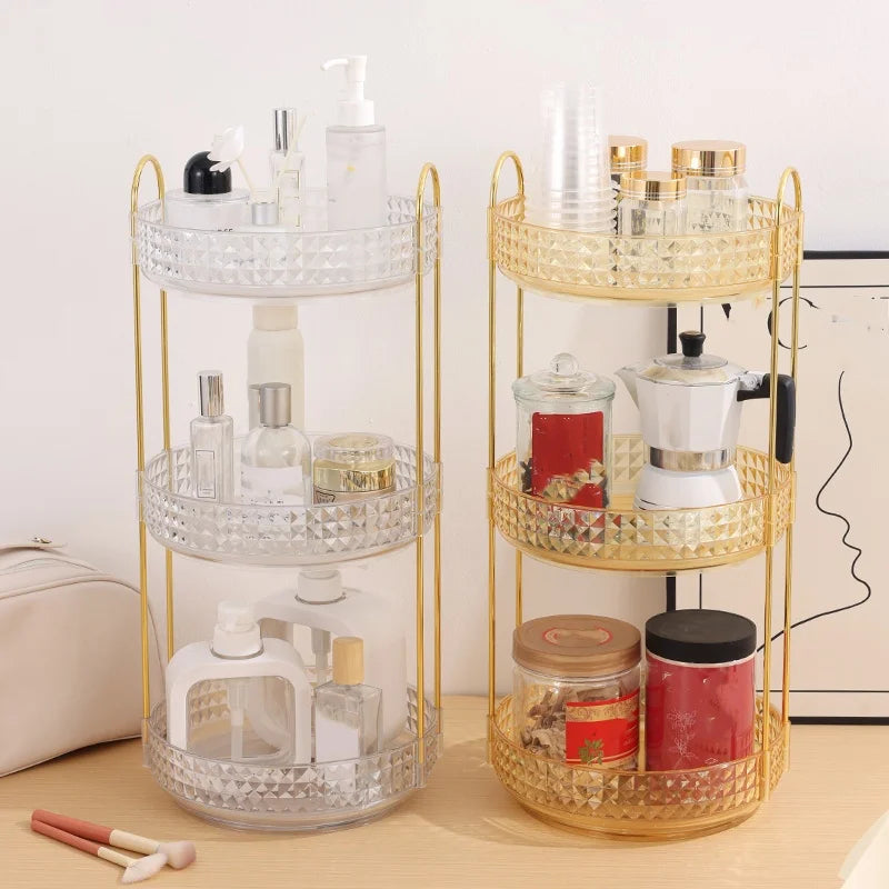 Multifunctional Lipstick Storage Box Rotating Drawer Makeup Box Transparent Desktop Skin Care Product Storage Rack by Smarsty
