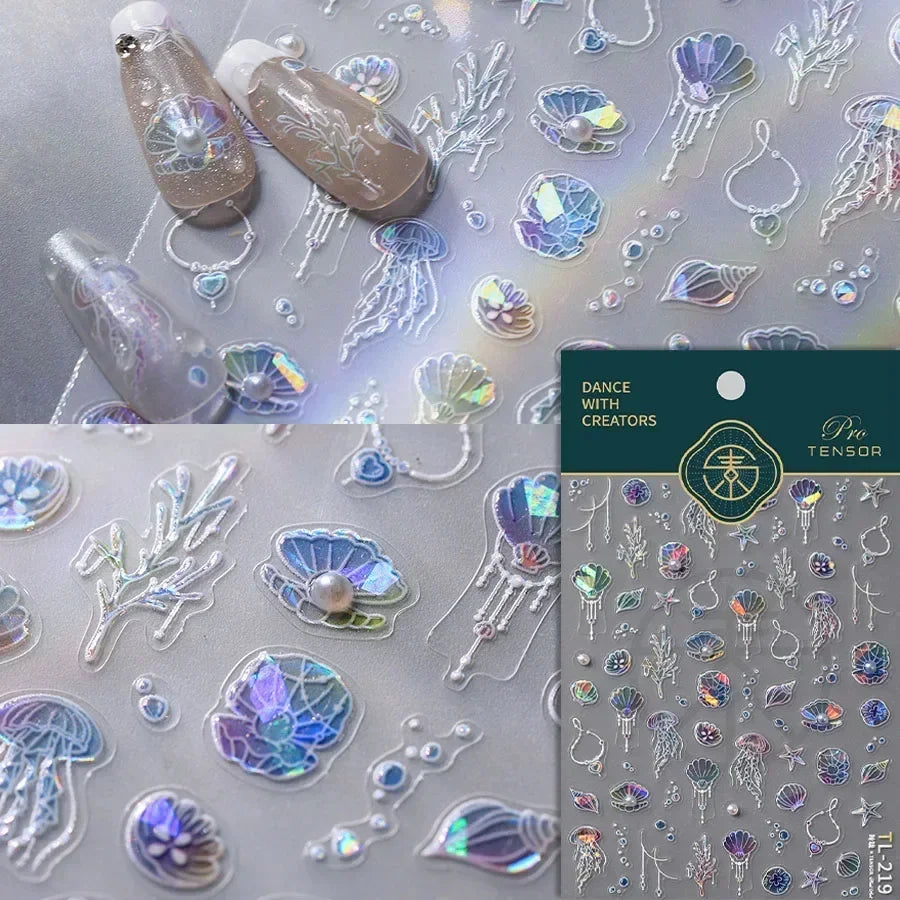 Dreamy Summer Beach Nail Art Stickers for Manicure - Smarsty