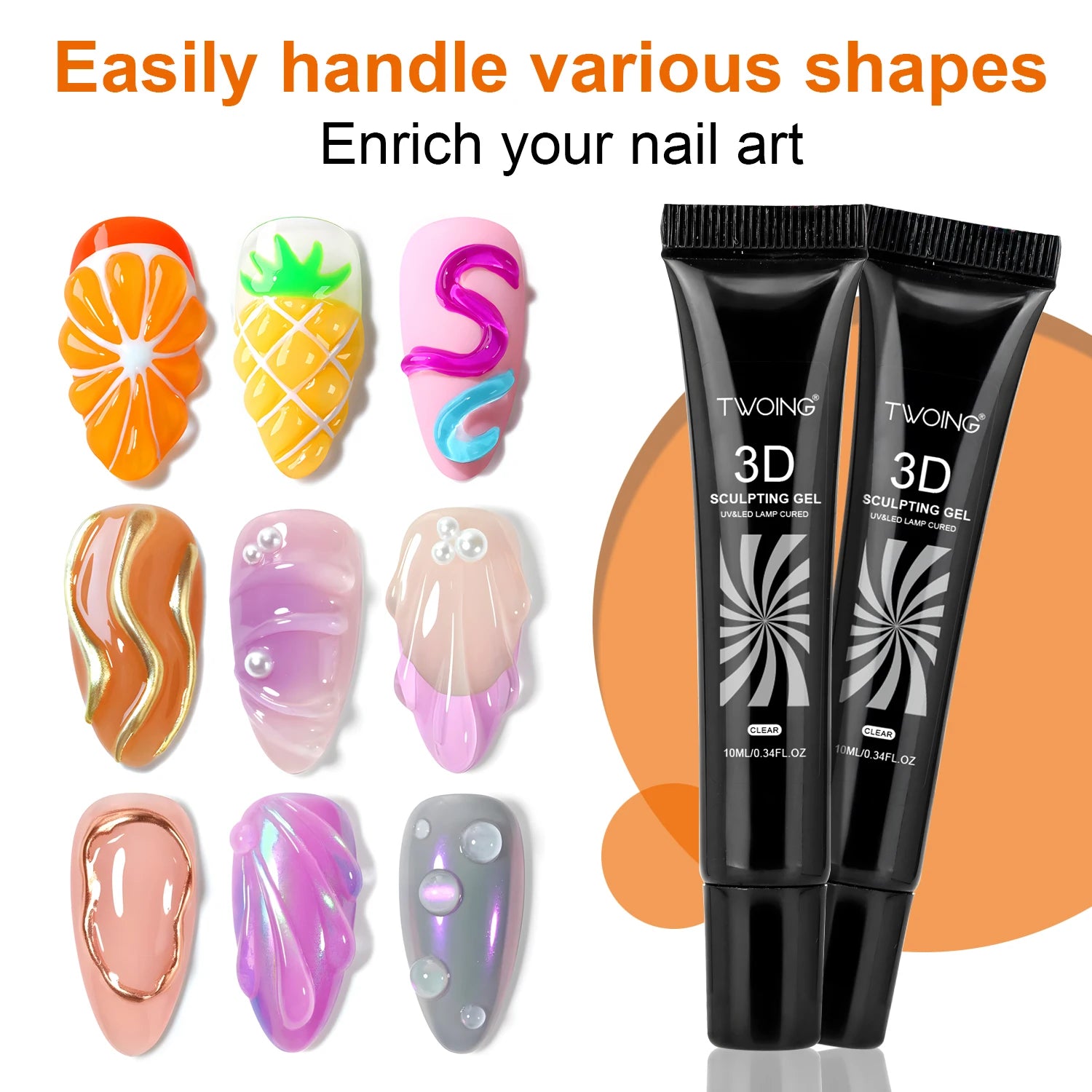 Waterproof 3D Nail Art Gel for DIY Designs - Smarsty