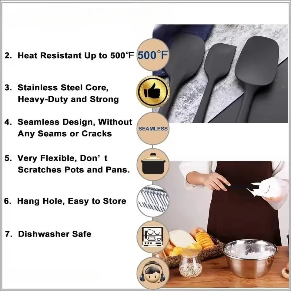 Silicone Spatula Set for Baking Non Stick Heat Resistant - Smarsty