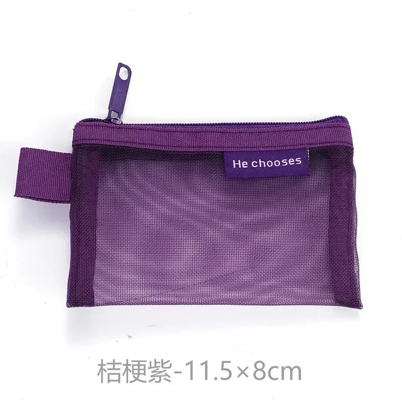 Small Square Nylon Coin Pouch With Zipper Card Holder - Smarsty