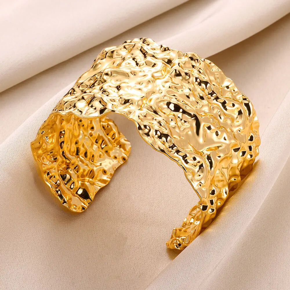 Luxury Gold Color Stainless Steel Cuff Bangle Bracelet - Smarsty