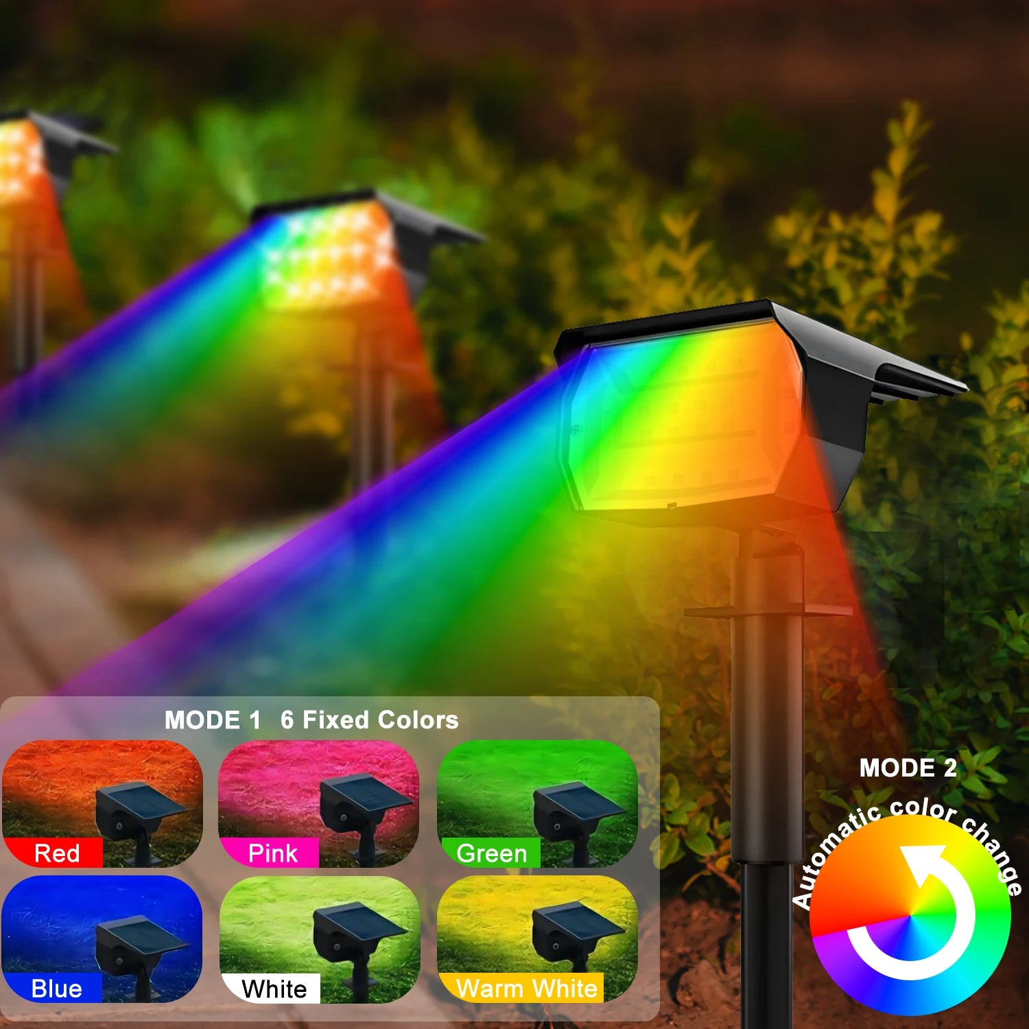 Solar Powered LED Spotlights for Outdoor Landscape Lighting - Smarsty