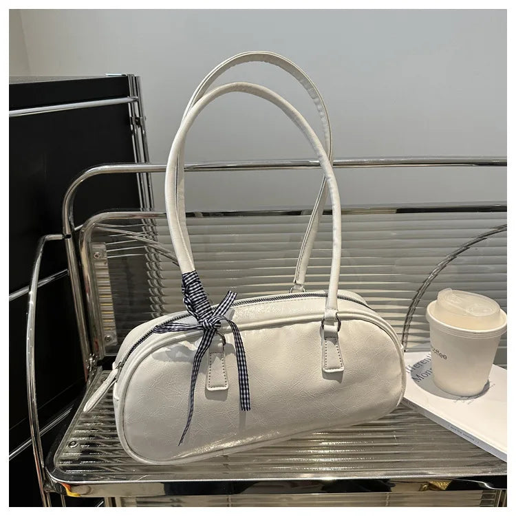 Large Capacity Silver Women Shoulder Bag Daily Use Casual - Smarsty