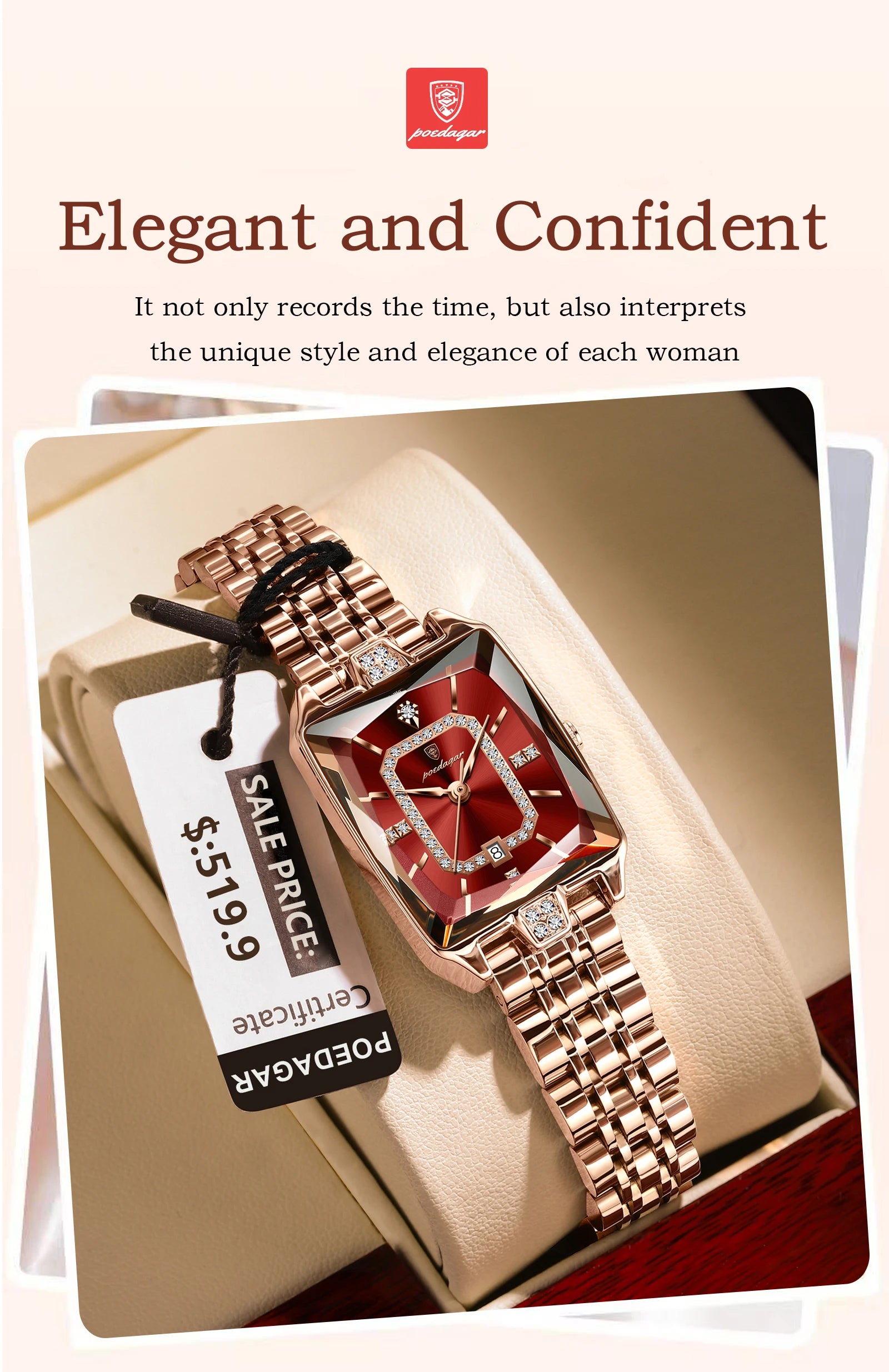 Elegant Waterproof Stainless Steel Women's Wristwatch - Smarsty