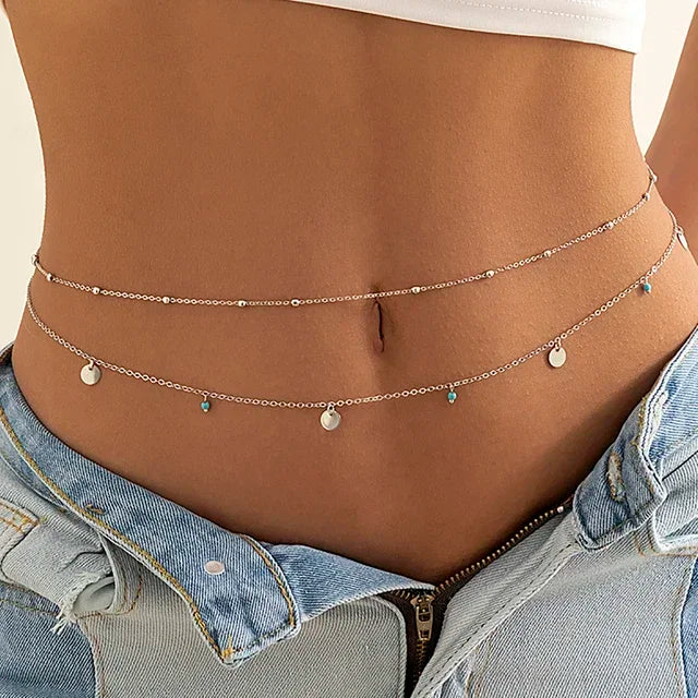 Fashion Sexy Double Layer Pearl Belly Chain for Women - Smarsty