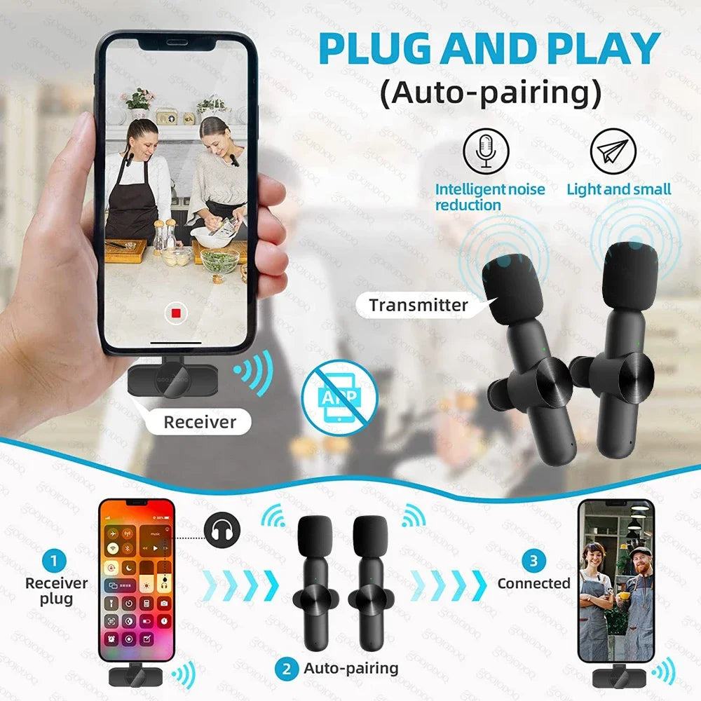 Wireless Lavalier Microphone for iPhone and Android - Smarsty