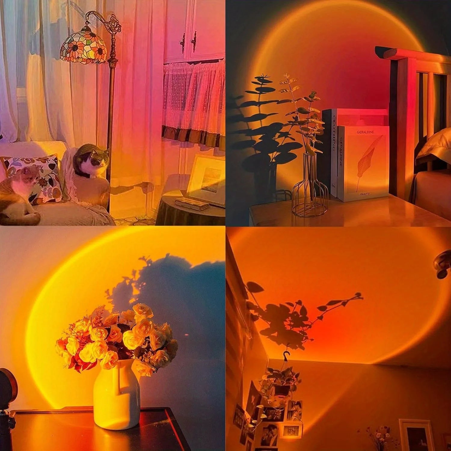 USB LED projector night light RGB sunset atmosphere night light, with remote control, used for room decoration photography