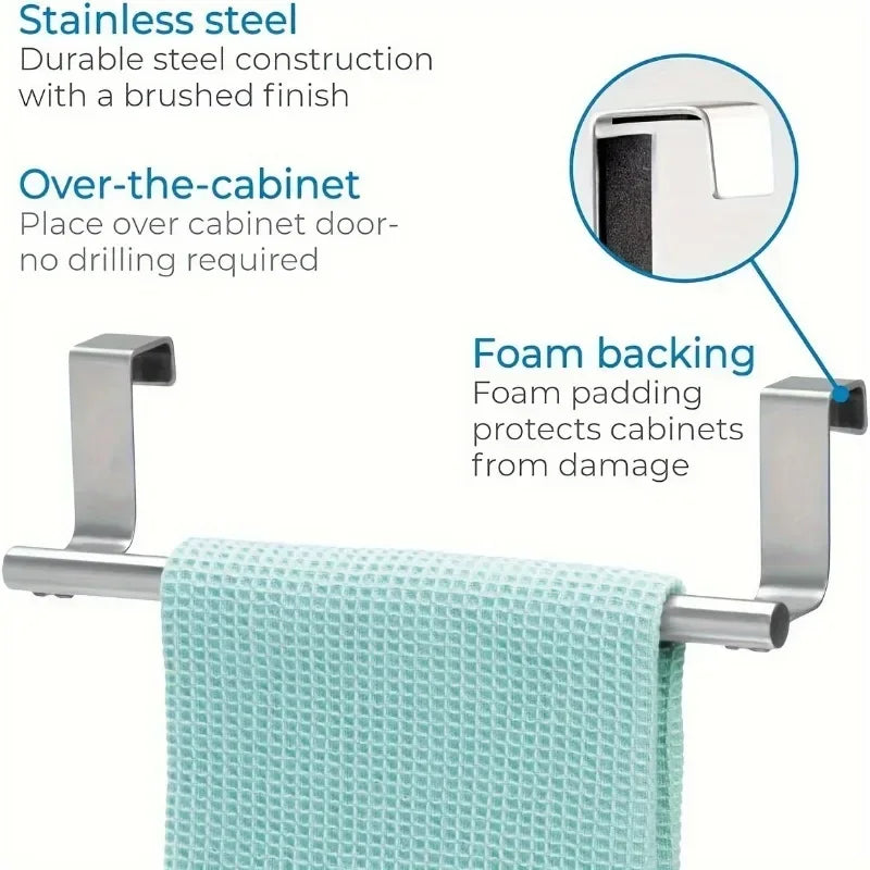 Over Door Stainless Steel Towel Rack for Kitchens - Smarsty
