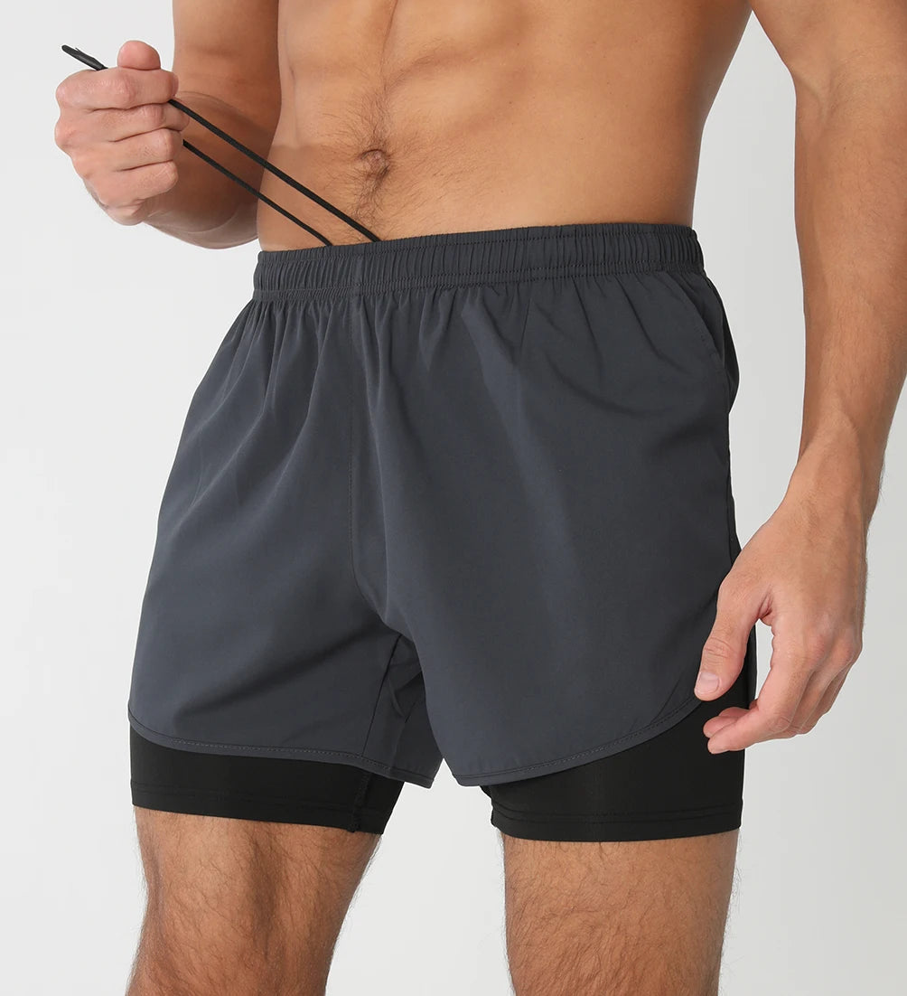 Gym Shorts Men Running Shorts with Liner Pockets Towel Loop Quick Dry Lightweight Workout Men's Breathable Athletic Sport Shorts - Smarsty