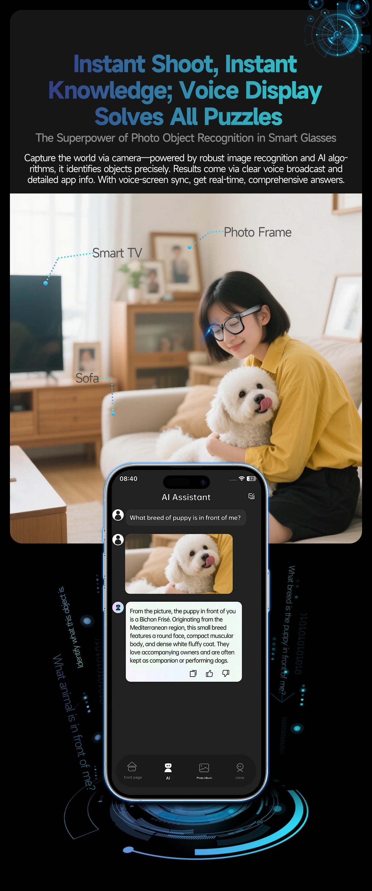 New 800W Camera AI Glasses Men Color-Changing Smart Translation Glasses Photo Video Recording Waterproof Call Smart Sunglasses - Smarsty