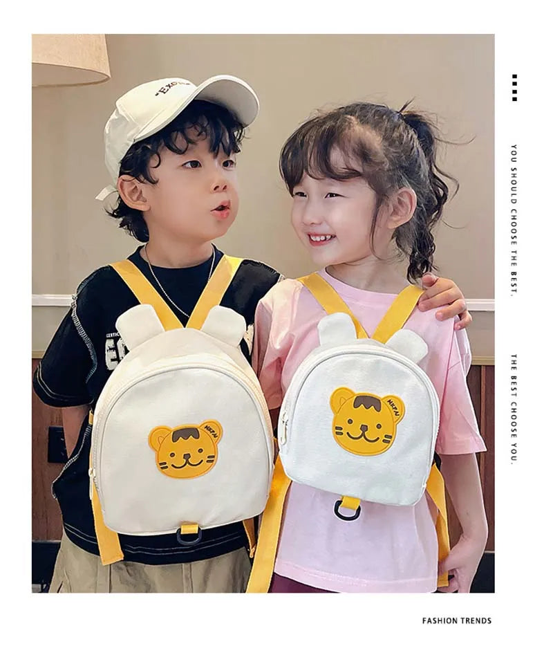 Canvas Baby Backpack Anti Lost Kids School Bag Bear Travel - Smarsty