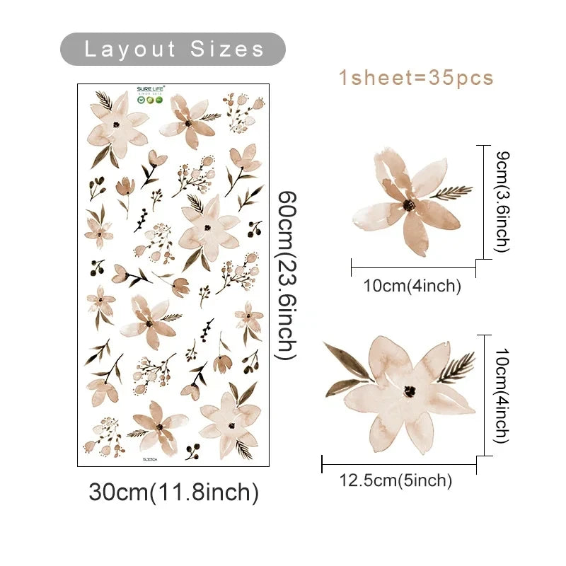 Boho Flowers Wall Stickers for Kids Room Décor - Smarsty