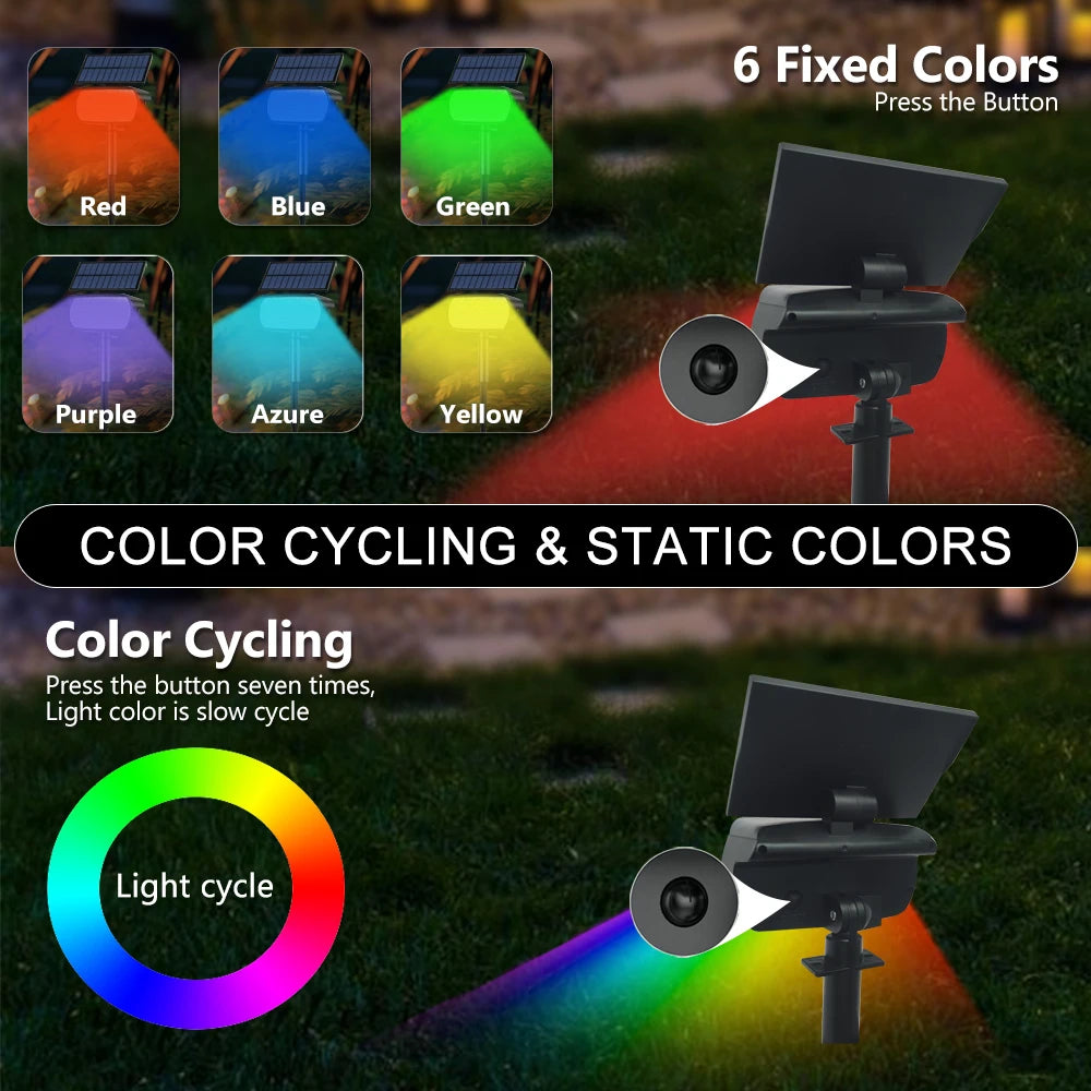 Solar Powered LED Spotlights for Outdoor Landscape Lighting - Smarsty