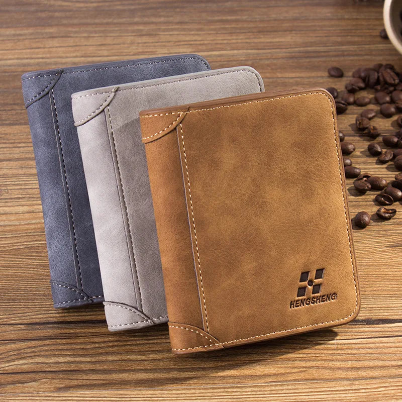 Men's Wallet Leather Billfold Slim Hipster Cowhide Credit Card/ID Holders Inserts Coin Purses Luxury Business Foldable Wallet - Smarsty