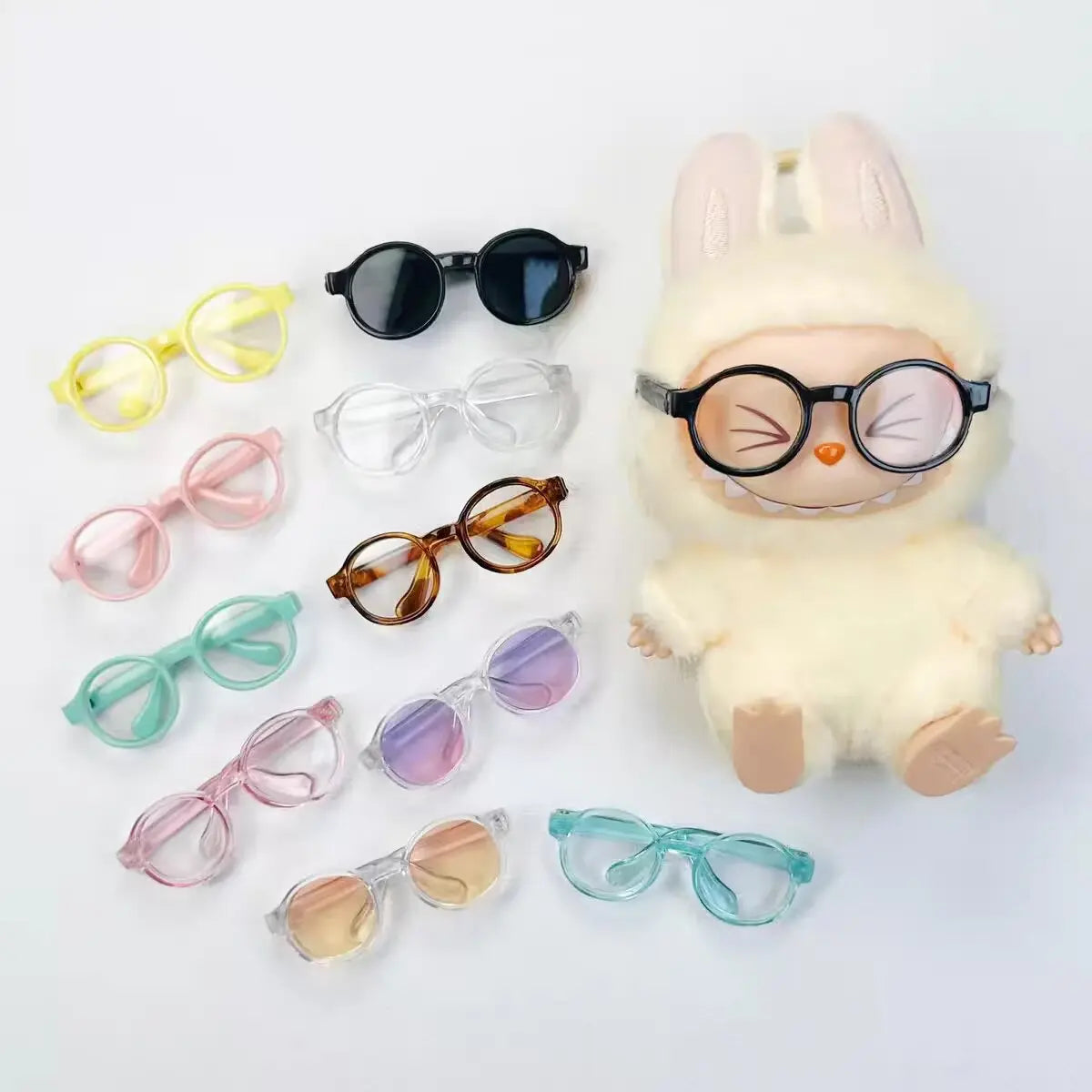 6.5cm Transparent Plastic Glasses for 1/8 1/6 1/3 1/4 BJD for Labubu MSD SD Plush for EXO Doll Sunglasses by Smarsty