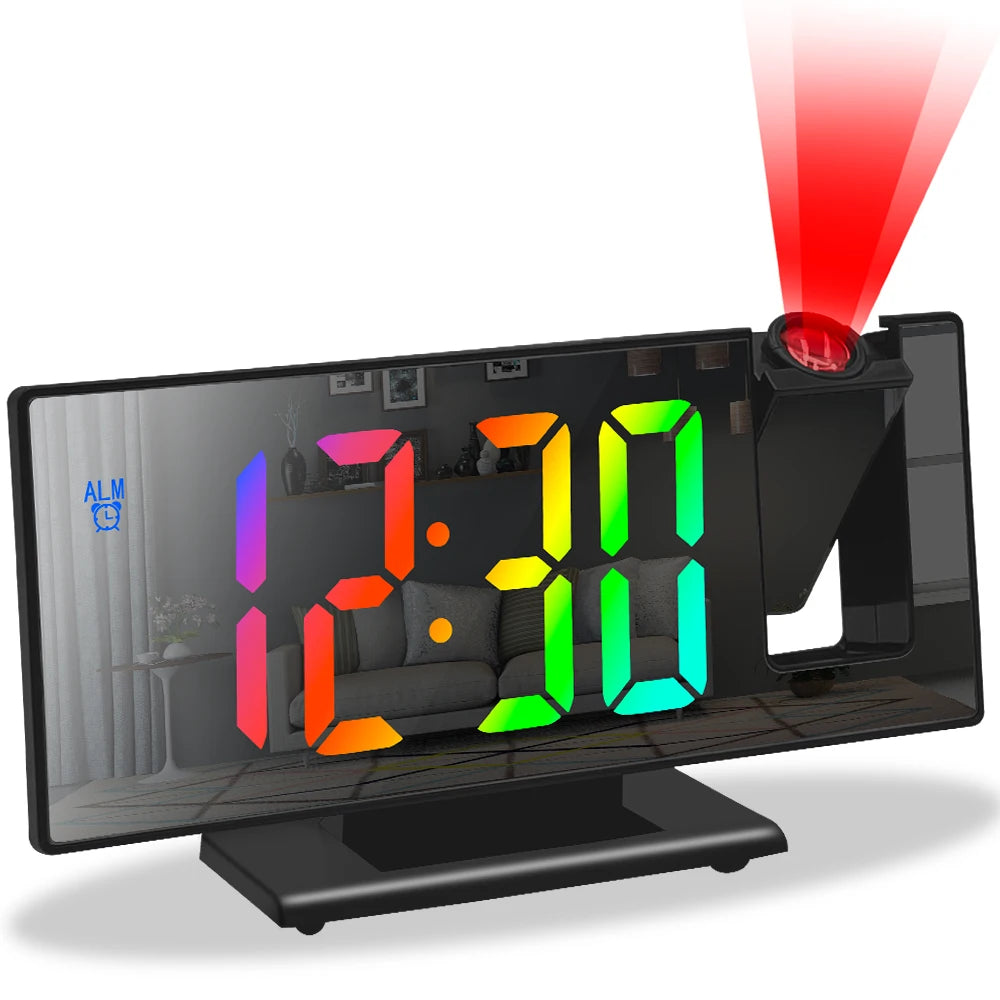 180 Degree Projection Alarm Clock with USB Charging - Smarsty