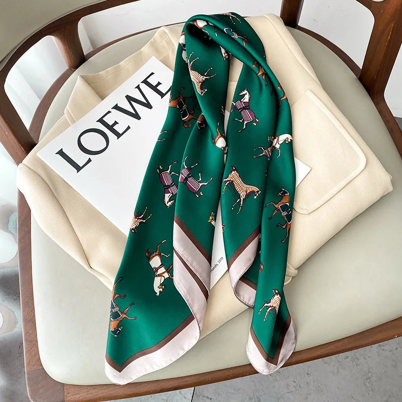 Luxury Silk Horse Print Scarf for Women - Smarsty