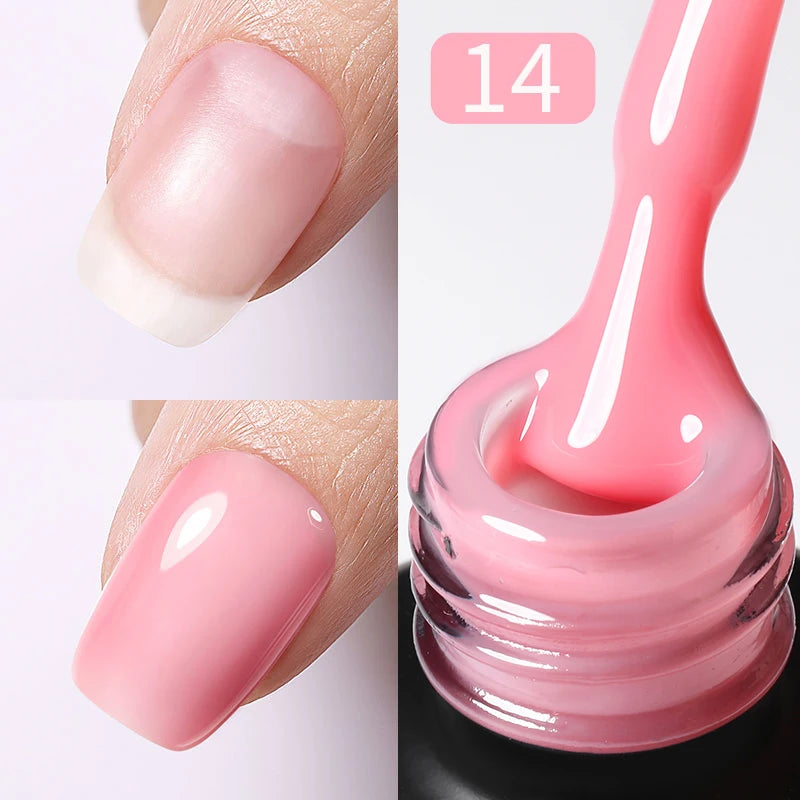 Born Pretty Milky Pink Rubber Base Gel Polish 15ml Self Leveling Formula - Smarsty