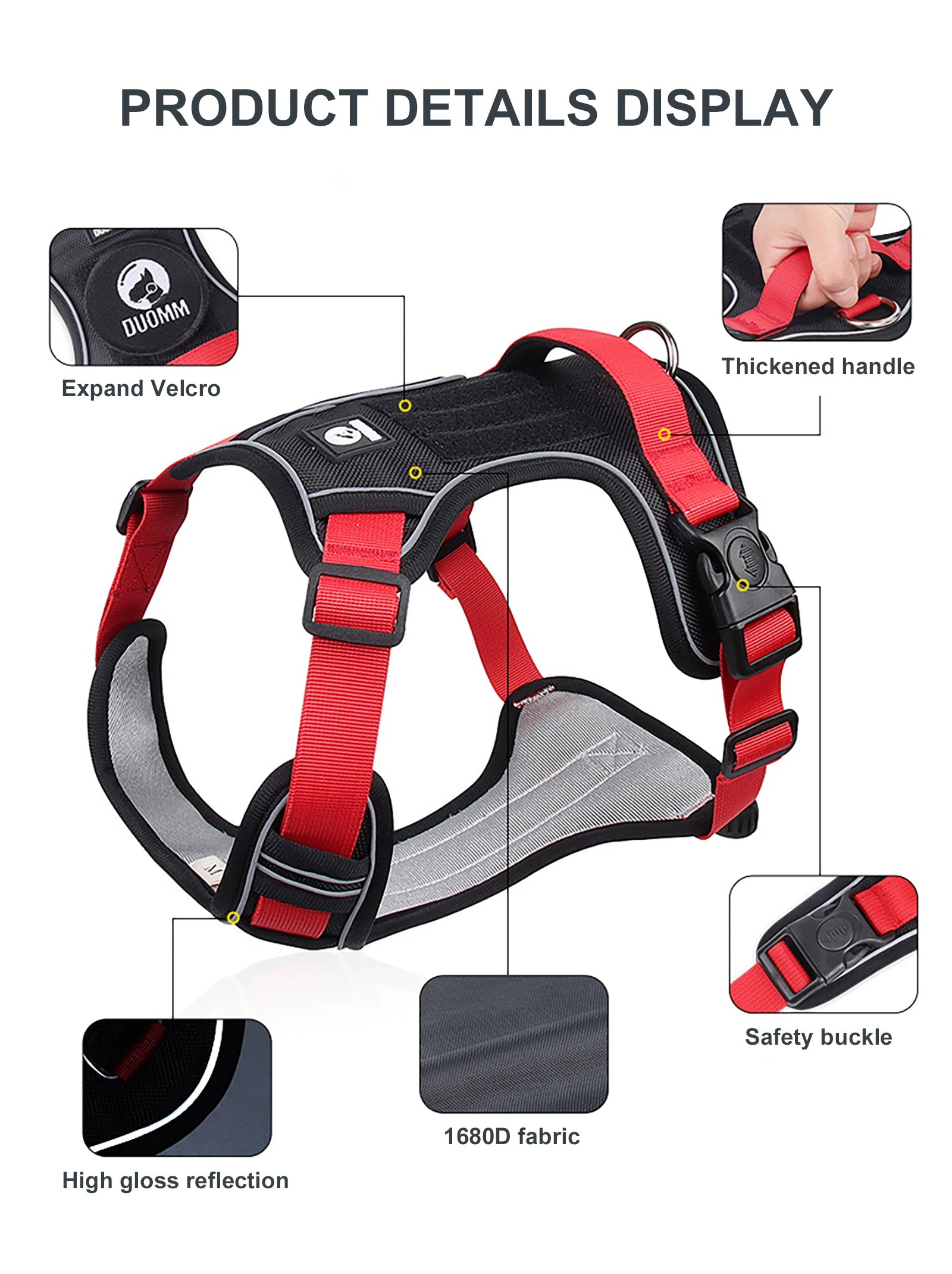 Reflective Tactical Dog Harness for Large Dogs - Smarsty