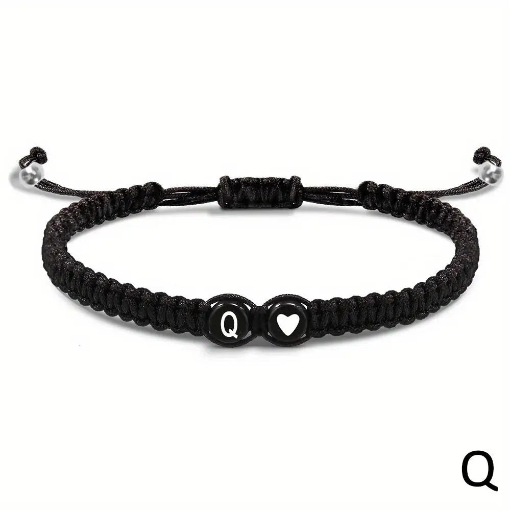 Handmade Adjustable Heart Bracelets A-Z Initials for Friendship - Smarsty