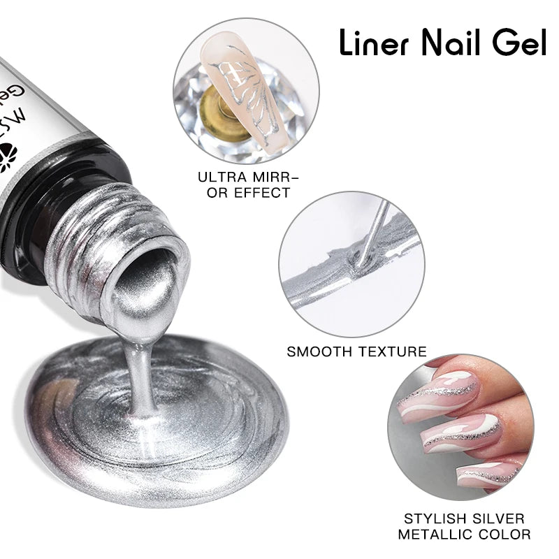 Glitter Liner Nail Gel Polish Set for Stunning Nail Art - Smarsty