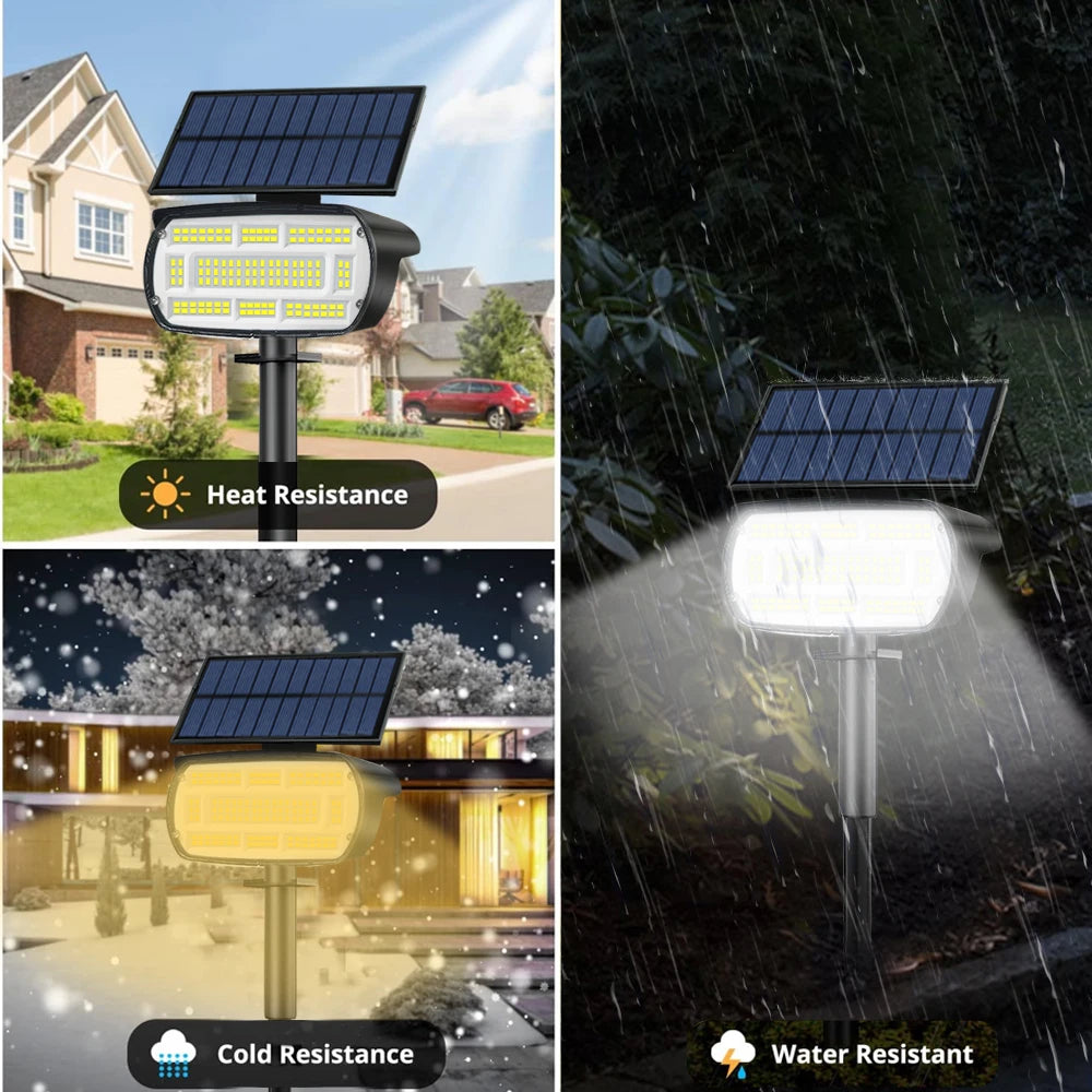 Solar Powered LED Spotlights for Outdoor Landscape Lighting - Smarsty