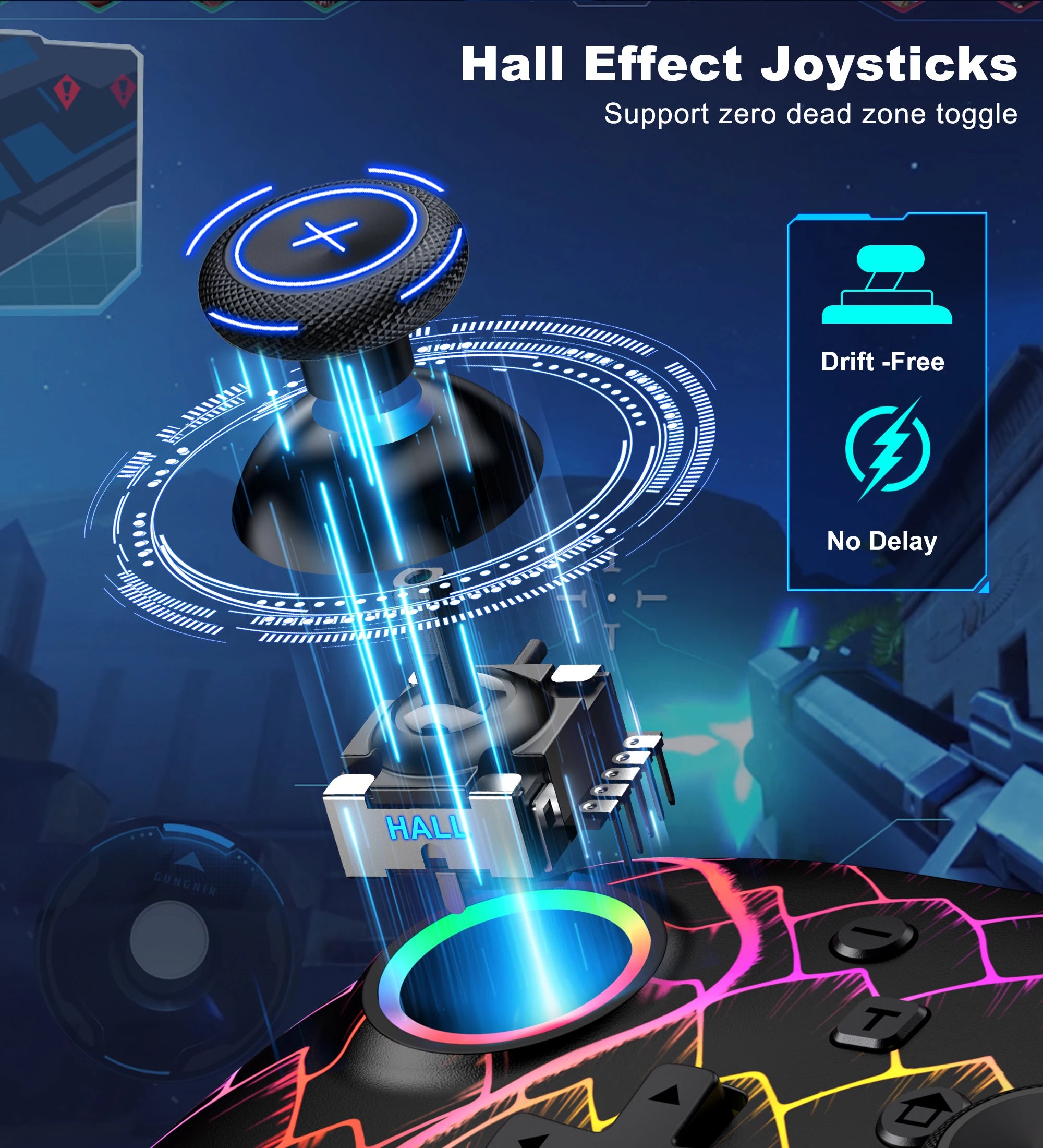 Dinofire Wireless Bluetooth RGB Controller for Nintendo Switch - Smarsty